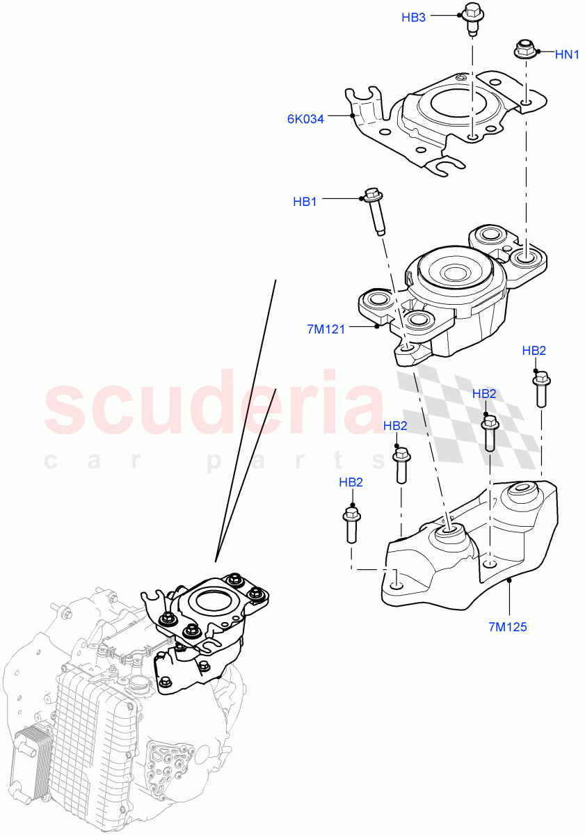 Transmission Mounting(2.2L CR DI 16V Diesel,9 Speed Auto AWD,Halewood (UK)) of Land Rover Land Rover Discovery Sport (2015+) [2.0 Turbo Diesel AJ21D4]