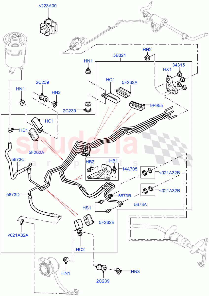 Active Anti-Roll Bar System(Front, ARC Pipes)(3.6L V8 32V DOHC EFi Diesel Lion,With Roll Stability Control)((V)FROM7A000001,(V)TO9A999999) of Land Rover Land Rover Range Rover Sport (2005-2009) [4.2 Petrol V8 Supercharged]