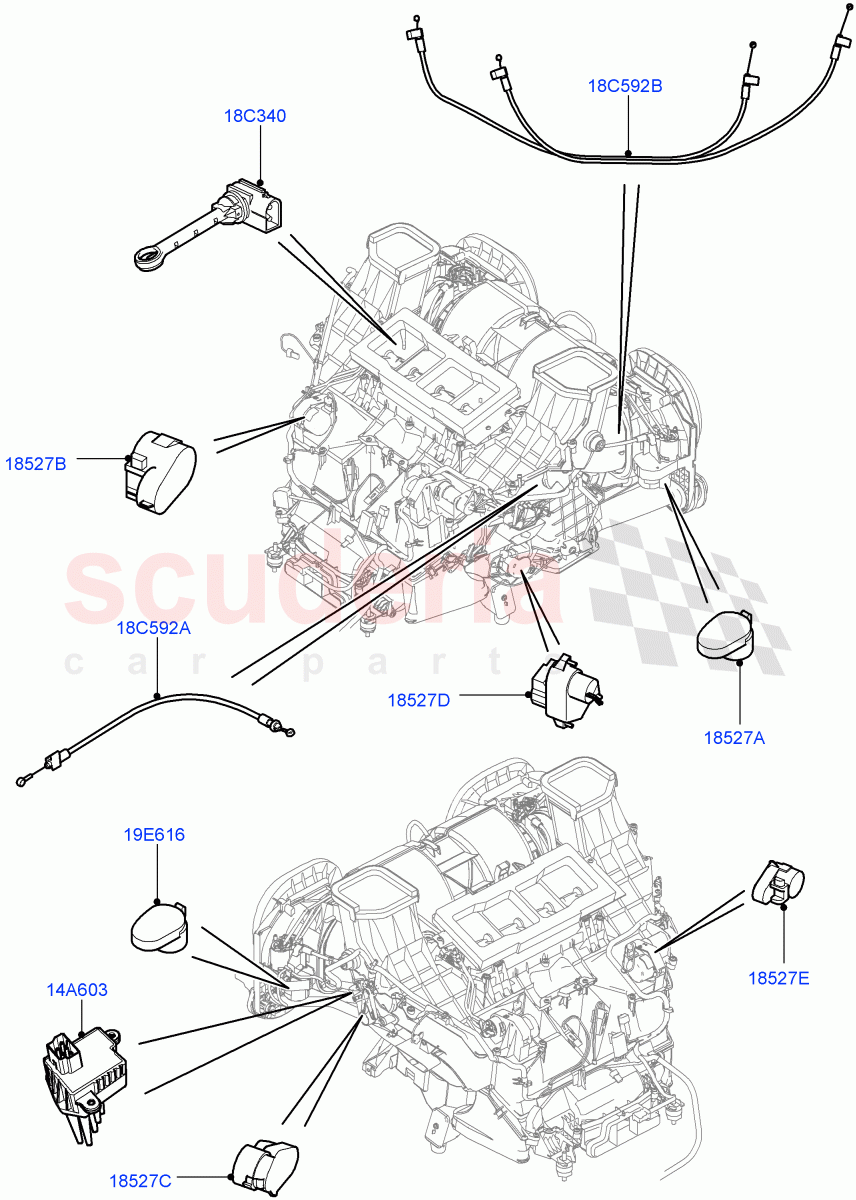 Heater/Air Cond.Internal Components(Page B)((V)FROMAA000001) of Land Rover Land Rover Range Rover (2010-2012) [5.0 OHC SGDI SC V8 Petrol]