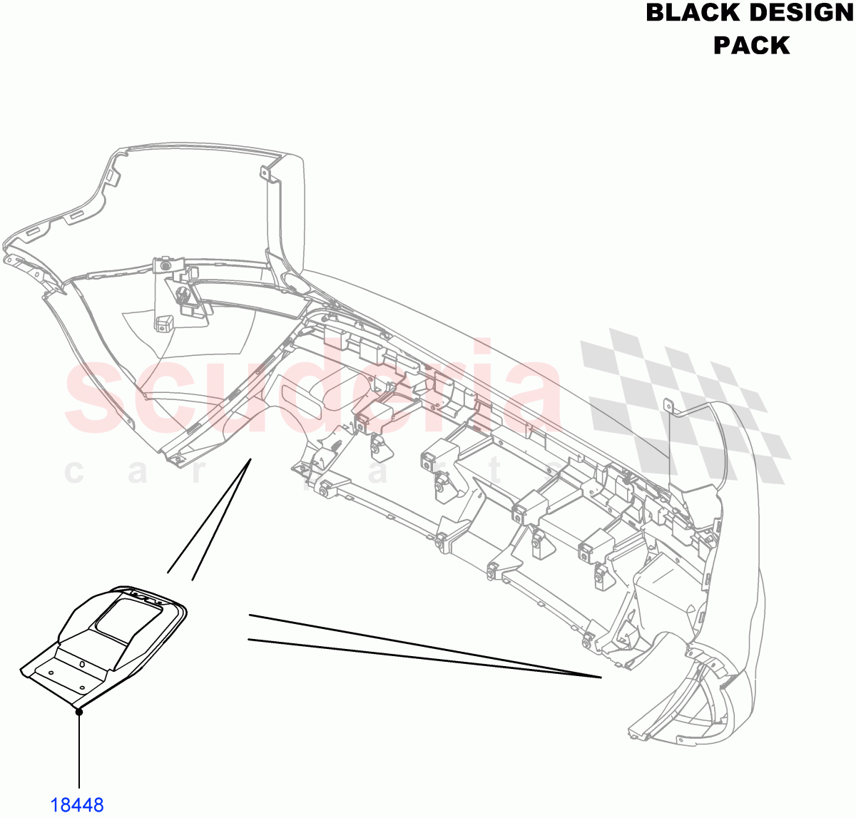 Rear Bumper(Halewood (UK),Black Pack)((V)FROMDH000001) of Land Rover Land Rover Range Rover Evoque (2012-2018) [2.2 Single Turbo Diesel]