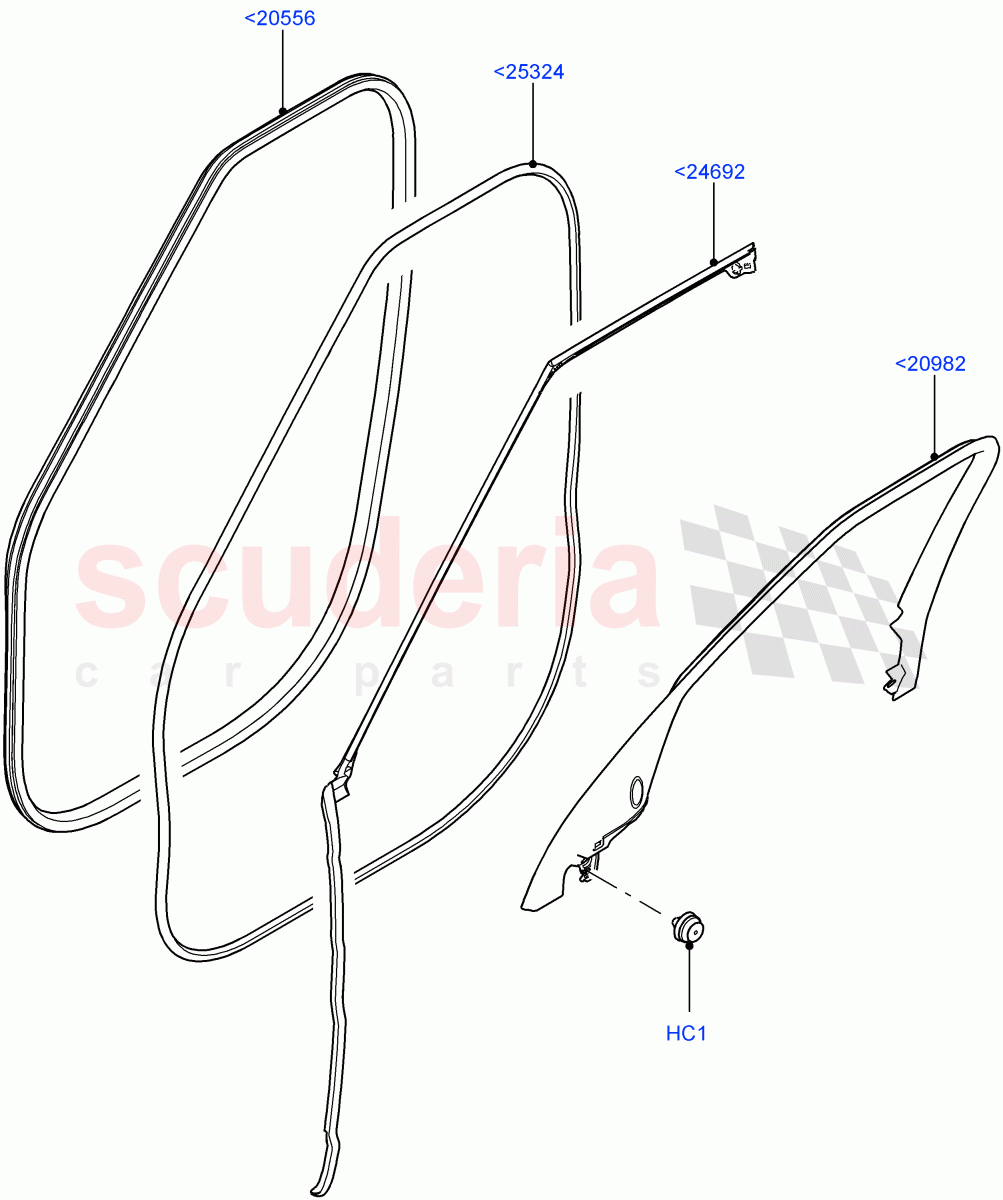 Front Doors, Hinges & Weatherstrips(Finisher And Seals) of Land Rover Land Rover Range Rover Sport (2014+) [3.0 I6 Turbo Diesel AJ20D6]
