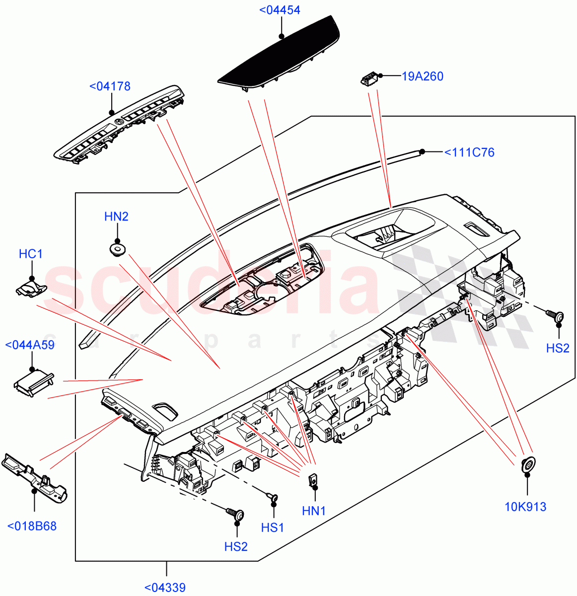 Instrument Panel(External, Upper)(Changsu (China))((V)FROMKG446857) of Land Rover Land Rover Discovery Sport (2015+) [1.5 I3 Turbo Petrol AJ20P3]