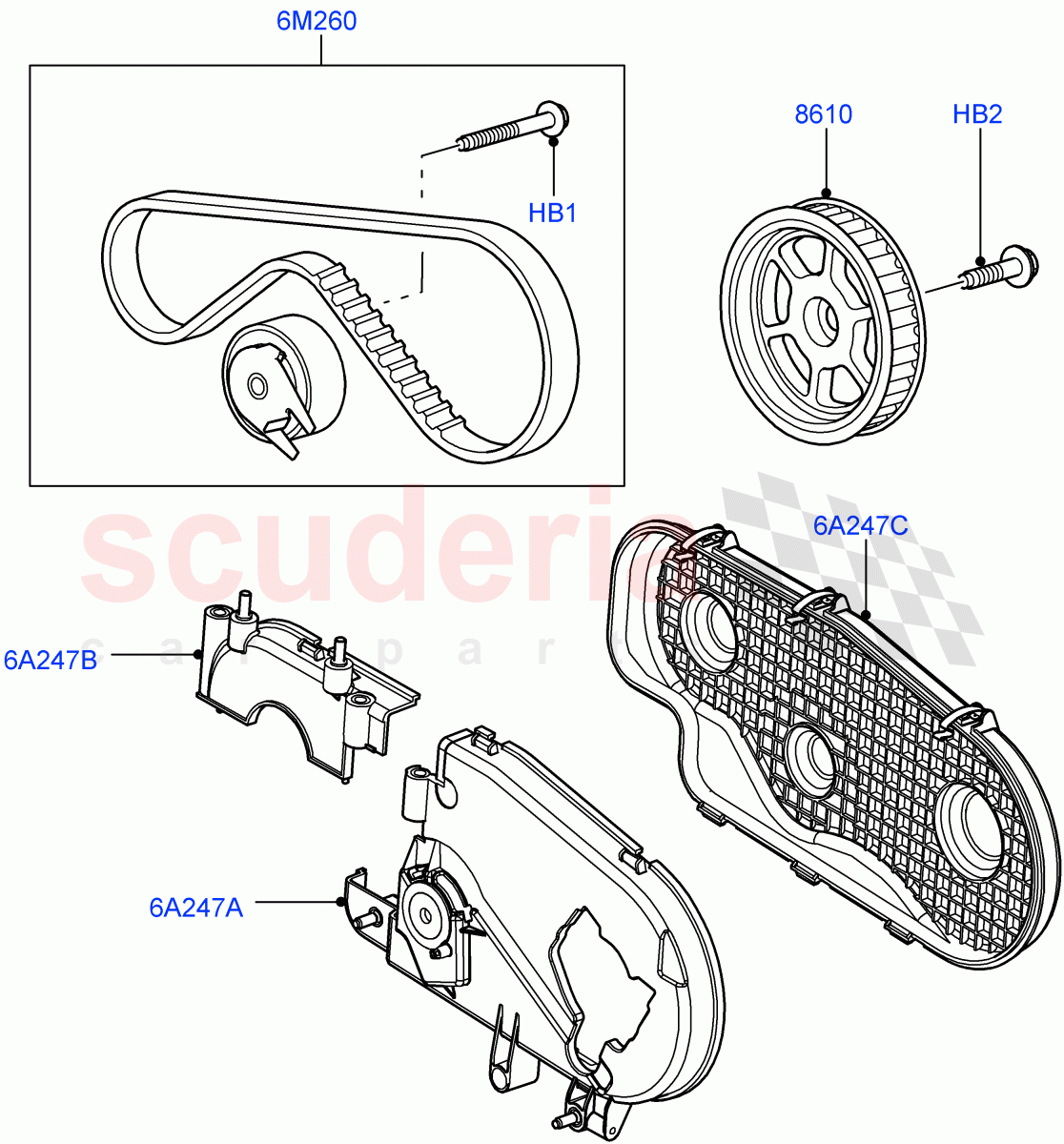 Pulleys And Drive Belts(Rear)(Lion Diesel 2.7 V6 (140KW))((V)FROMAA000001) of Land Rover Land Rover Discovery 4 (2010-2016) [2.7 Diesel V6]