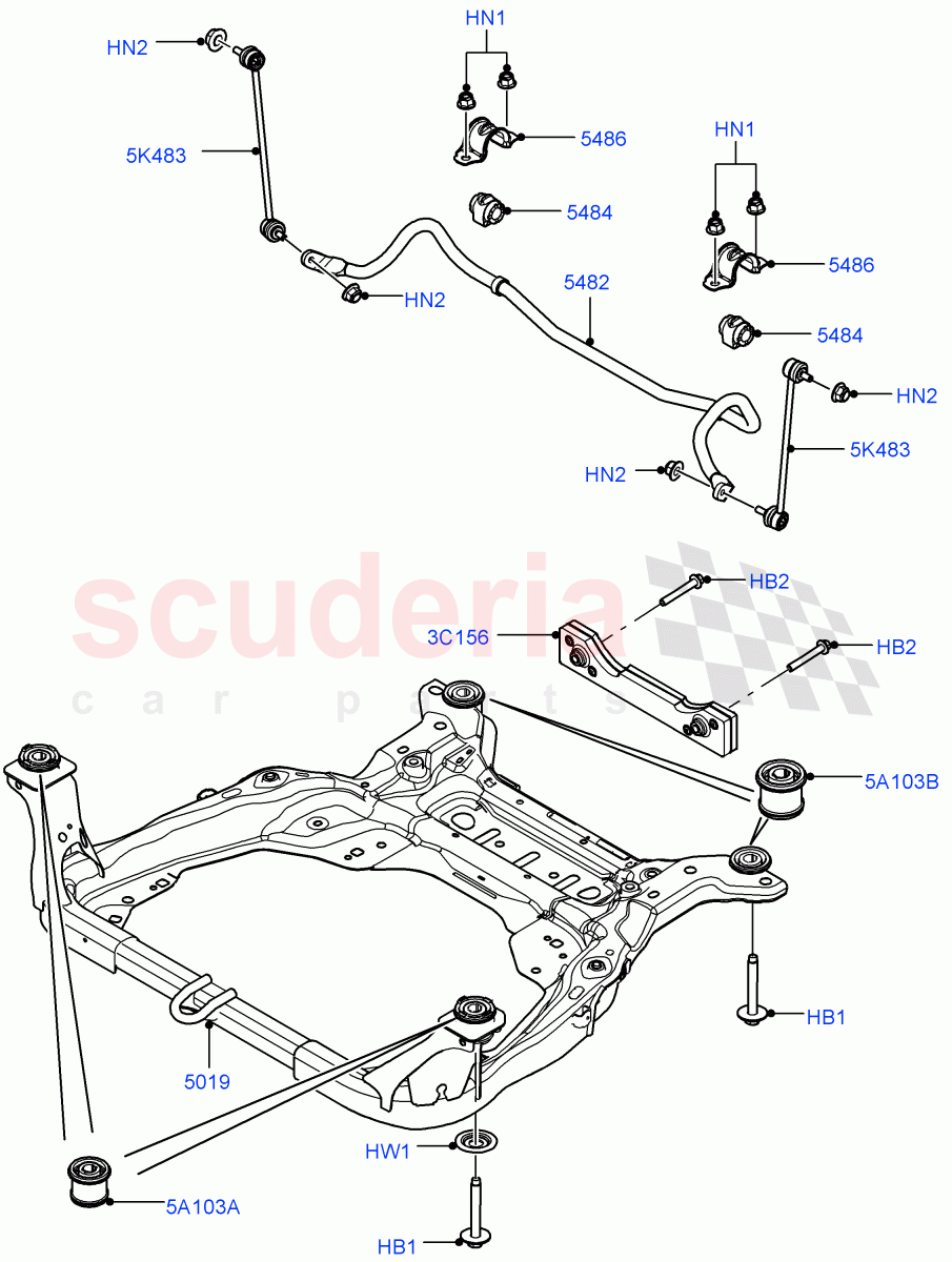 Front Cross Member & Stabilizer Bar(Itatiaia (Brazil))((V)FROMGT000001) of Land Rover Land Rover Discovery Sport (2015+) [2.0 Turbo Petrol GTDI]