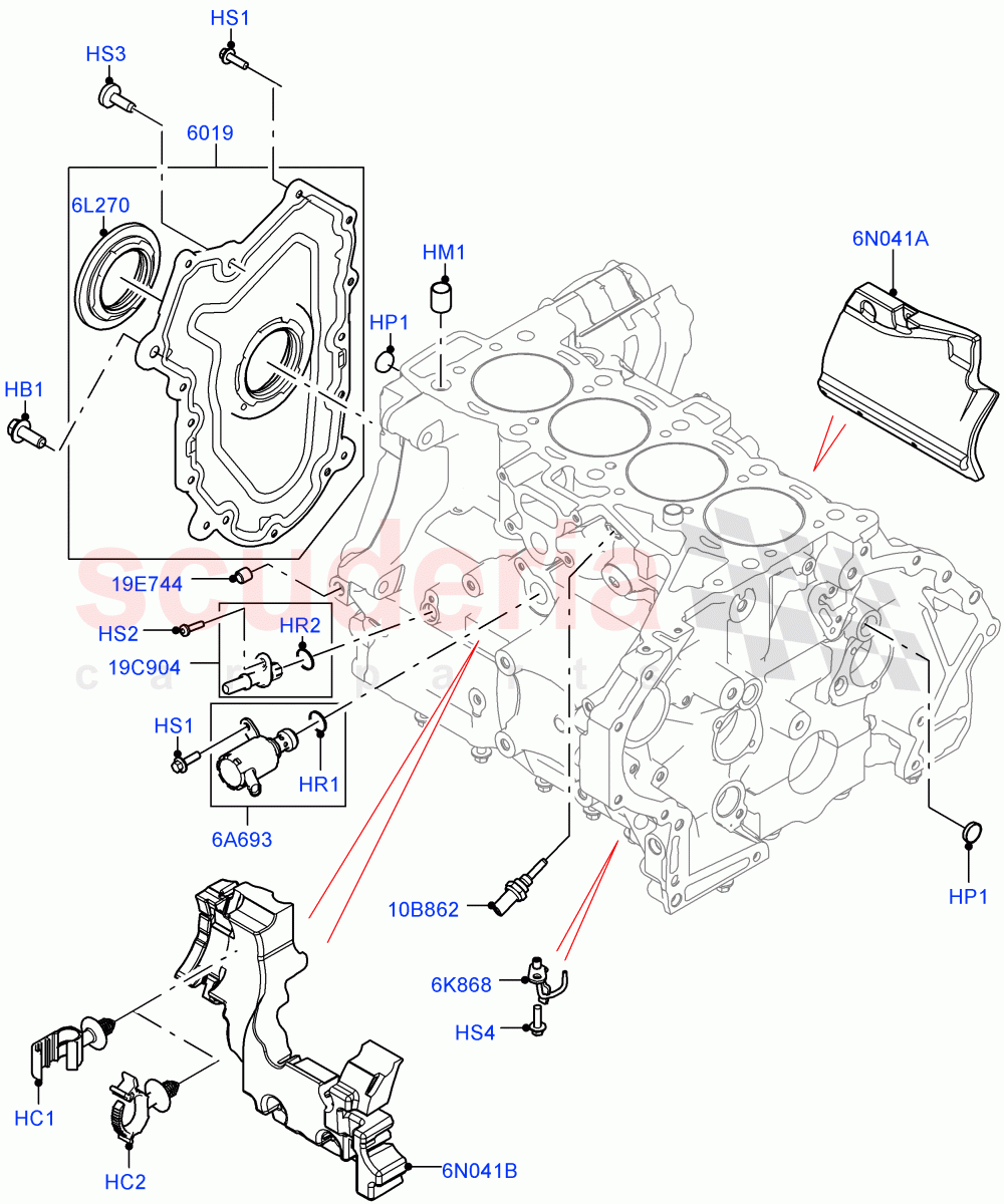 Cylinder Block And Plugs(2.0L I4 DSL MID DOHC AJ200,Itatiaia (Brazil),2.0L I4 DSL HIGH DOHC AJ200)((V)FROMGT000001) of Land Rover Land Rover Discovery Sport (2015+) [2.0 Turbo Diesel]