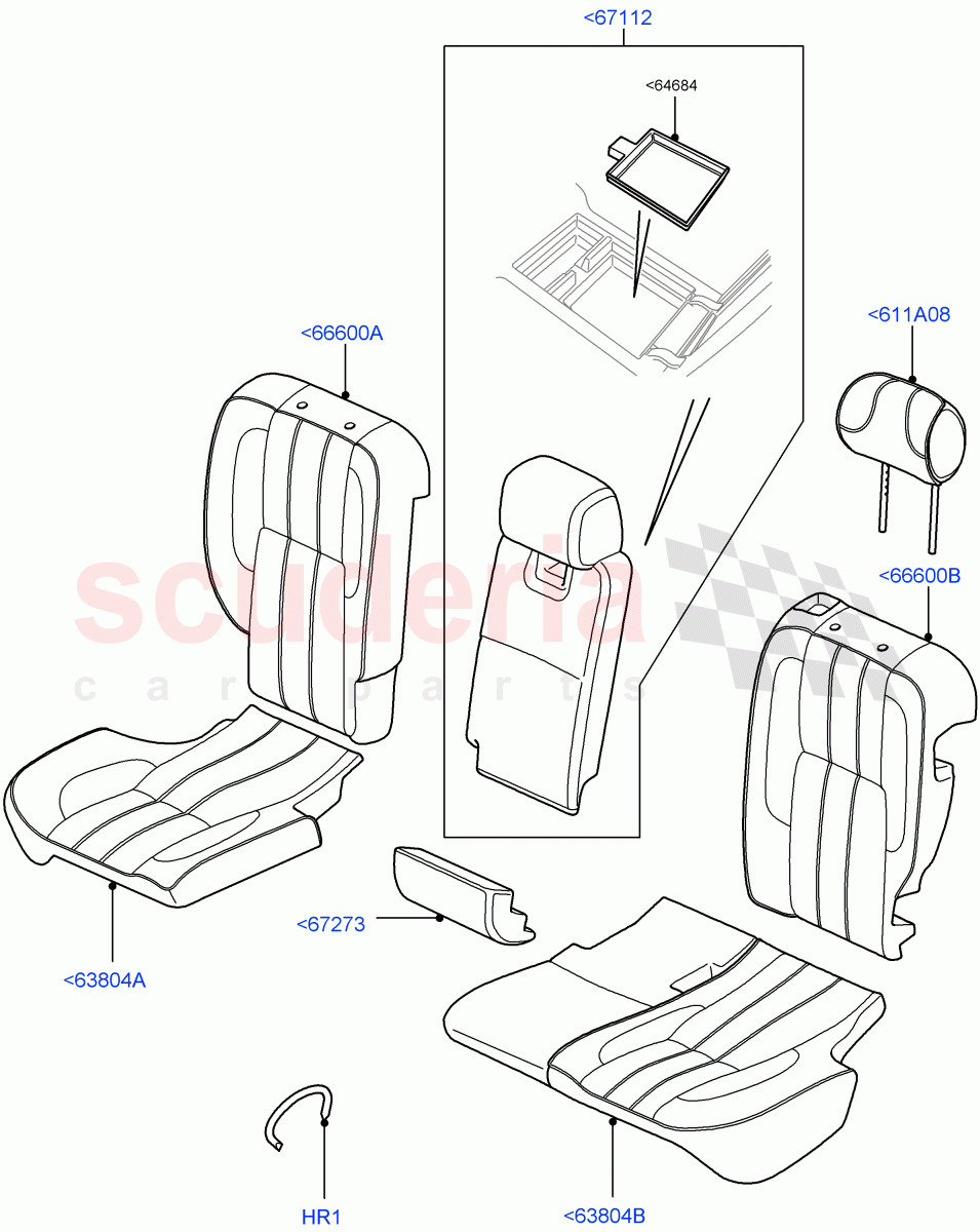 Rear Seat Covers(Semi Aniline Leather Perf,Heated/Cooled Front/Rear Seat)((V)FROMAA000001) of Land Rover Land Rover Range Rover (2010-2012) [5.0 OHC SGDI SC V8 Petrol]