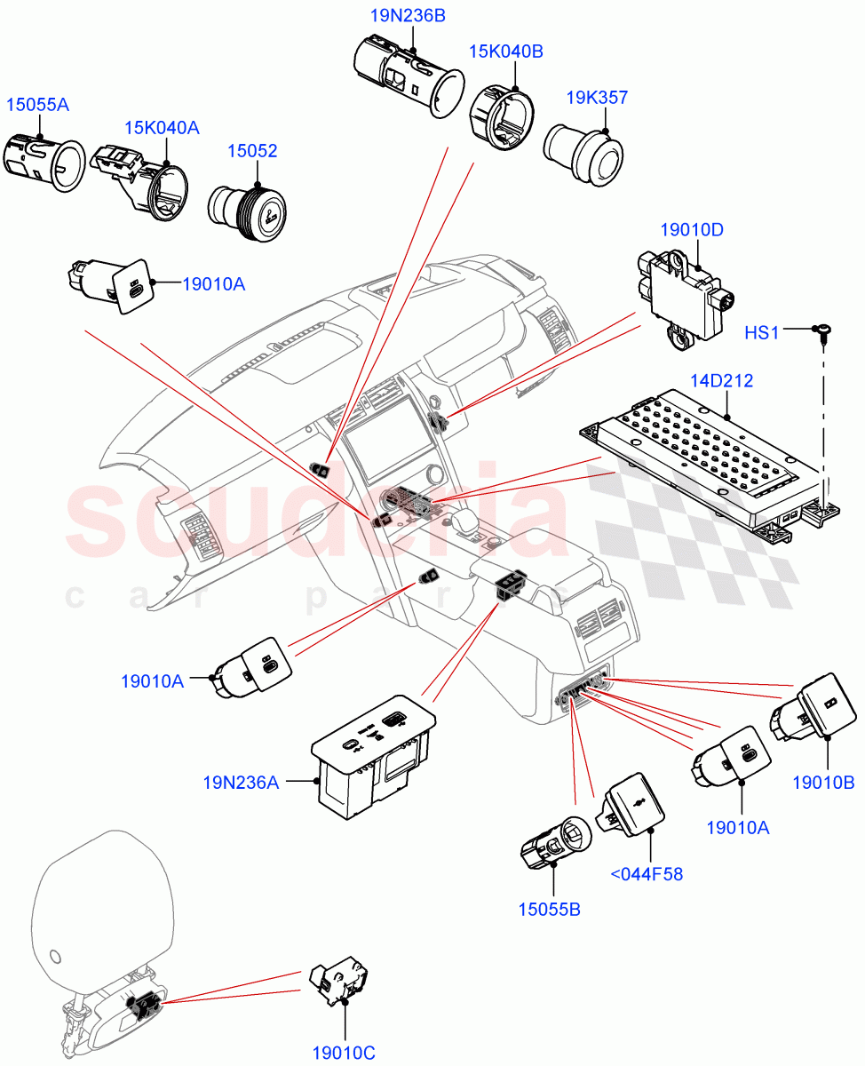 Instrument Panel Related Parts(Nitra Plant Build)((V)FROMM2000001) of Land Rover Land Rover Discovery 5 (2017+) [3.0 I6 Turbo Diesel AJ20D6]
