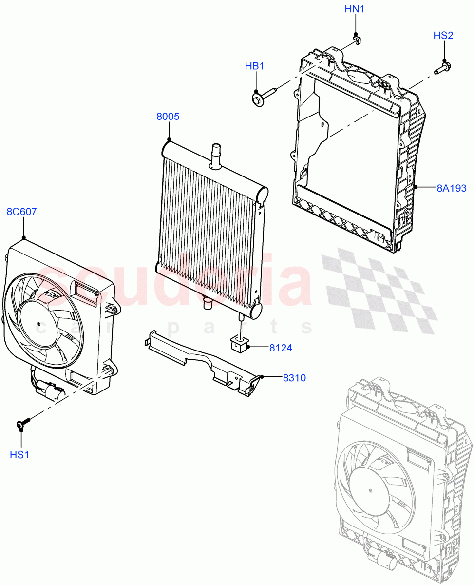 Radiator/Coolant Overflow Container(Auxiliary Unit)(4.4 V8 Turbo Petrol (NC10),With Extra Engine Cooling System,With Standard Engine Cooling System) of Land Rover Land Rover Range Rover (2022+) [4.4 V8 Turbo Petrol NC10]