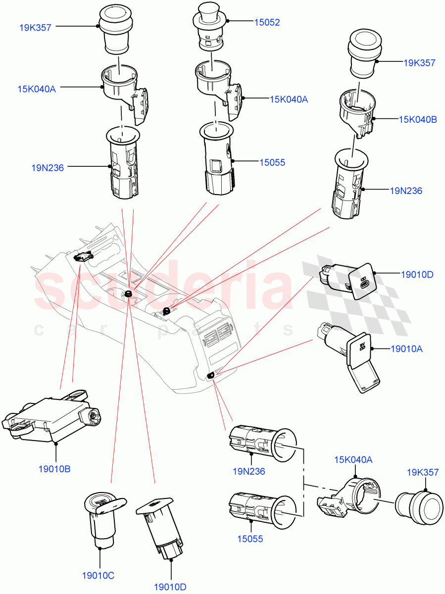 Instrument Panel Related Parts of Land Rover Land Rover Range Rover Sport (2014+) [3.0 I6 Turbo Petrol AJ20P6]
