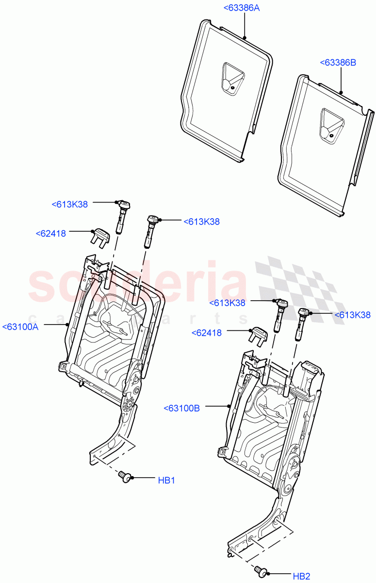 Rear Seat Frame(Frame Assy Backboard)(With 35/30/35 Split Fold Rear Seat)((V)FROMAA000001) of Land Rover Land Rover Discovery 4 (2010-2016) [3.0 DOHC GDI SC V6 Petrol]