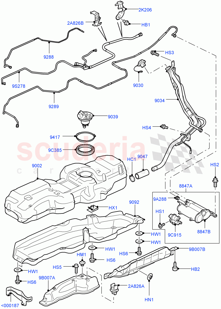 Fuel Tank & Related Parts(5.0L OHC SGDI SC V8 Petrol - AJ133)((V)FROMAA000001) of Land Rover Land Rover Range Rover Sport (2010-2013) [5.0 OHC SGDI SC V8 Petrol]