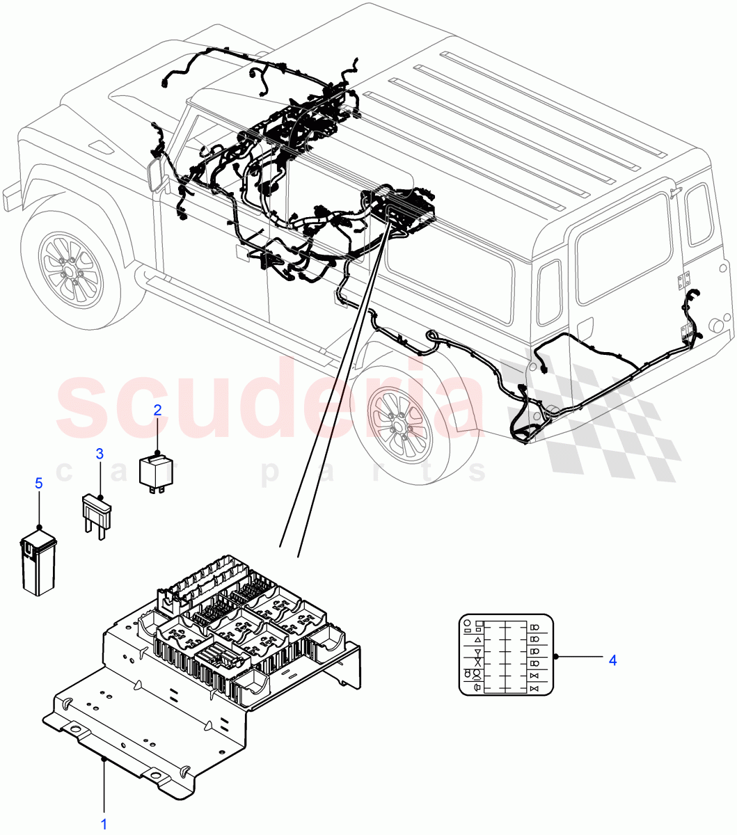 Relays And Fuses((V)FROMCA000001) of Land Rover Land Rover Defender (2007-2016)