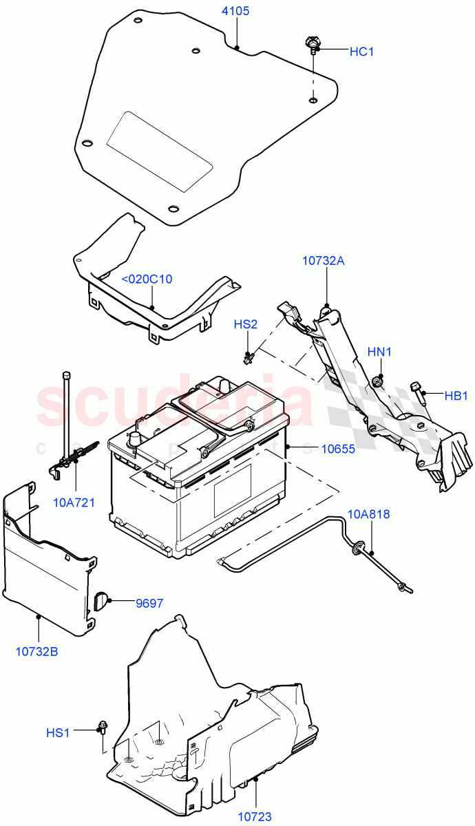 Battery And Mountings(Changsu (China))((V)FROMFG000001,(V)TOKG446856) of Land Rover Land Rover Discovery Sport (2015+) [1.5 I3 Turbo Petrol AJ20P3]