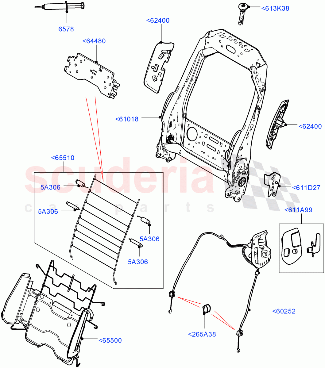 Front Seat Back(2 Door Convertible,Halewood (UK),Seat - Standard)((V)FROMGH000001) of Land Rover Land Rover Range Rover Evoque (2012-2018) [2.0 Turbo Petrol GTDI]