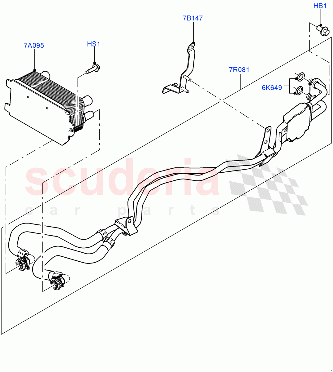 Transmission Cooling Systems(Solihull Plant Build)(2.0L I4 DSL HIGH DOHC AJ200,8 Speed Auto Trans ZF 8HP70 4WD)((V)FROMHA000001) of Land Rover Land Rover Range Rover Sport (2014+) [2.0 Turbo Petrol GTDI]