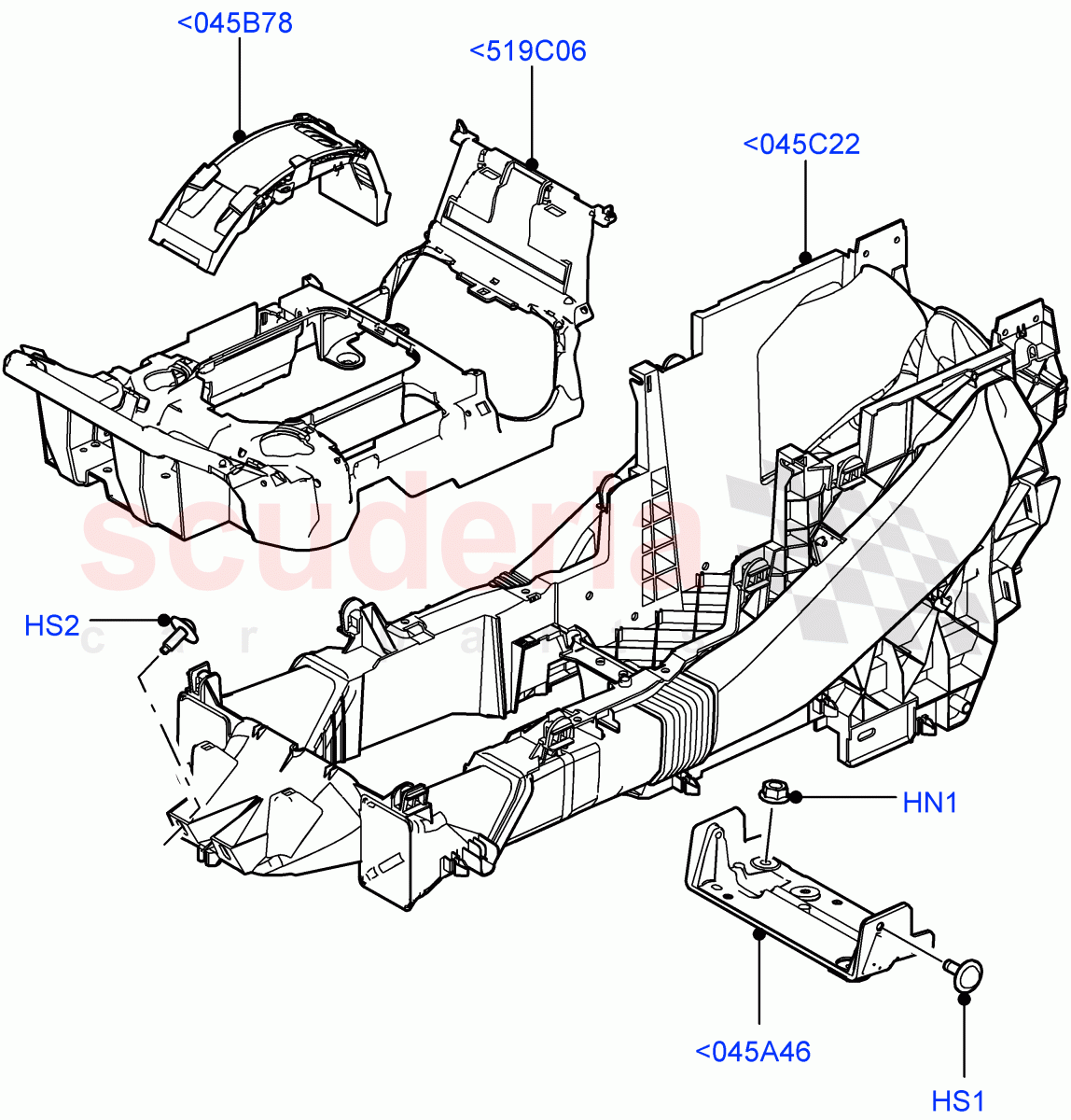 Console - Floor(Internal Components, For Carrier Assy)((V)FROMAA000001) of Land Rover Land Rover Discovery 4 (2010-2016) [2.7 Diesel V6]