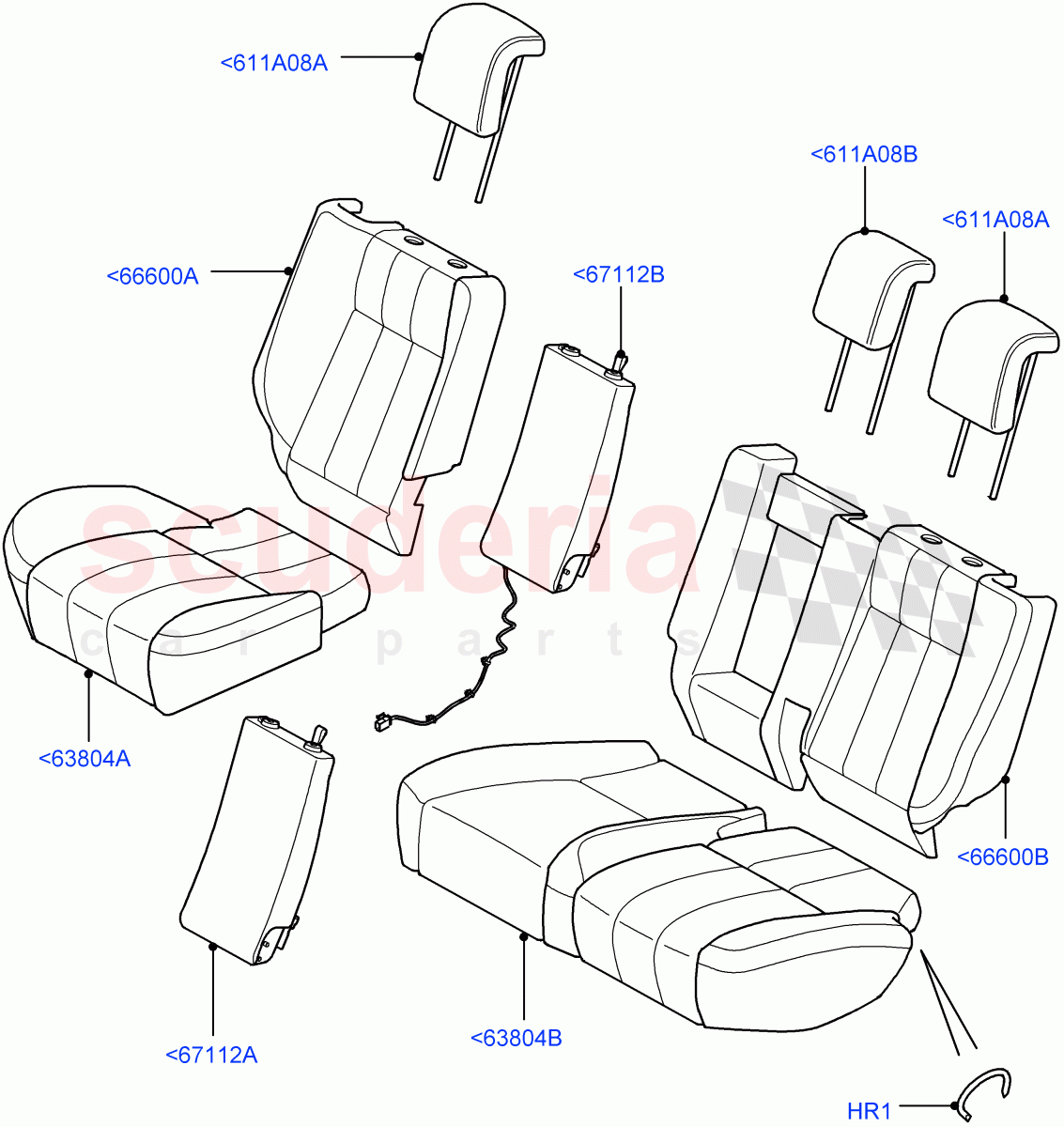 Rear Seat Covers(Extended Windsor,Windsor (M-L))((V)FROMAA000001) of Land Rover Land Rover Range Rover Sport (2010-2013) [3.0 Diesel 24V DOHC TC]