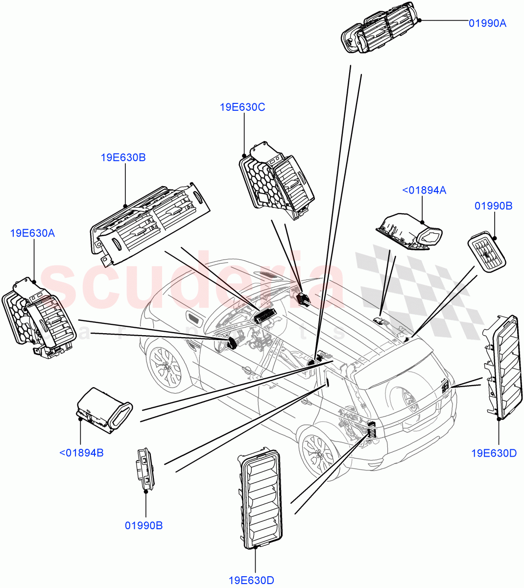 Air Vents, Louvres And Ducts(External Components) of Land Rover Land Rover Range Rover Sport (2014+) [3.0 I6 Turbo Diesel AJ20D6]