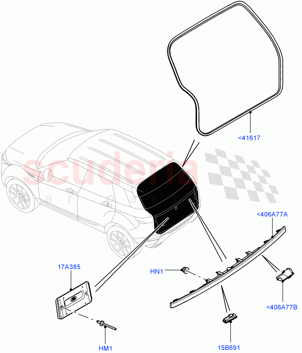 Luggage Compartment Door(Weatherstrips And Seals)(Changsu (China))((V)FROMEG000001) of Land Rover Land Rover Range Rover Evoque (2012-2018) [2.0 Turbo Petrol GTDI]