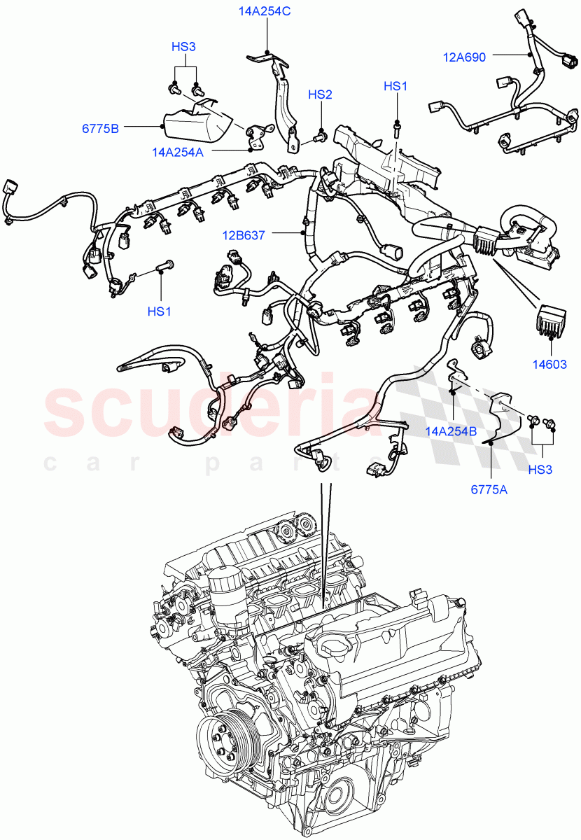 Electrical Wiring - Engine And Dash(5.0L OHC SGDI SC V8 Petrol - AJ133)((V)FROMAA000001) of Land Rover Land Rover Range Rover (2010-2012) [3.6 V8 32V DOHC EFI Diesel]