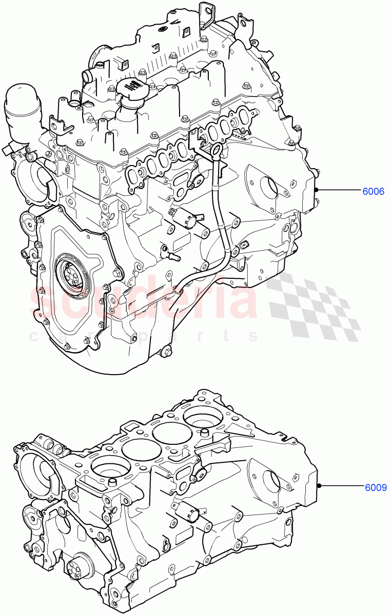 Service Engine And Short Block(Nitra Plant Build)(2.0L I4 DSL HIGH DOHC AJ200)((V)FROMK2000001) of Land Rover Land Rover Discovery 5 (2017+) [2.0 Turbo Diesel]