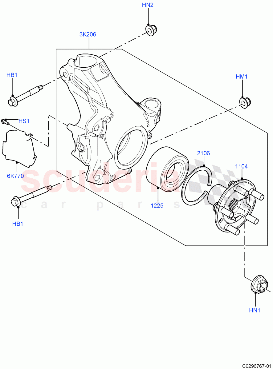 Front Knuckle And Hub(Changsu (China)) of Land Rover Land Rover Range Rover Evoque (2019+) [2.0 Turbo Diesel AJ21D4]