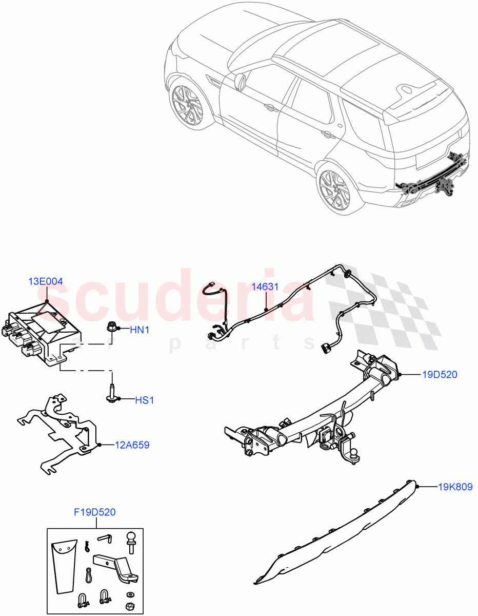 Towing Equipment(NAS Tow Bar)((+)"CDN/USA") of Land Rover Land Rover Discovery 5 (2017+) [3.0 I6 Turbo Petrol AJ20P6]