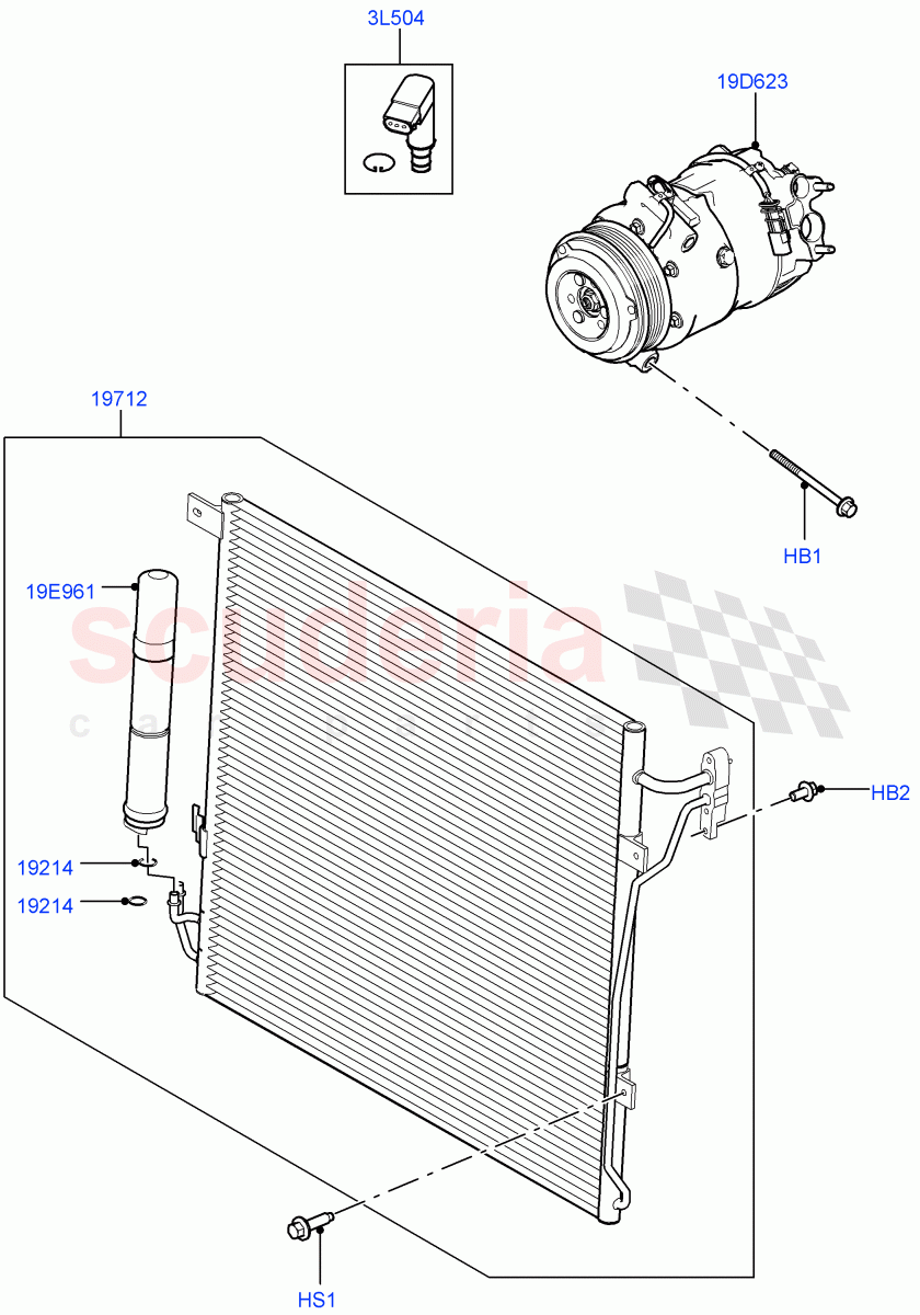 Air Conditioning Condensr/Compressr(3.0L DOHC GDI SC V6 PETROL)((V)FROMEA000001) of Land Rover Land Rover Discovery 4 (2010-2016) [2.7 Diesel V6]