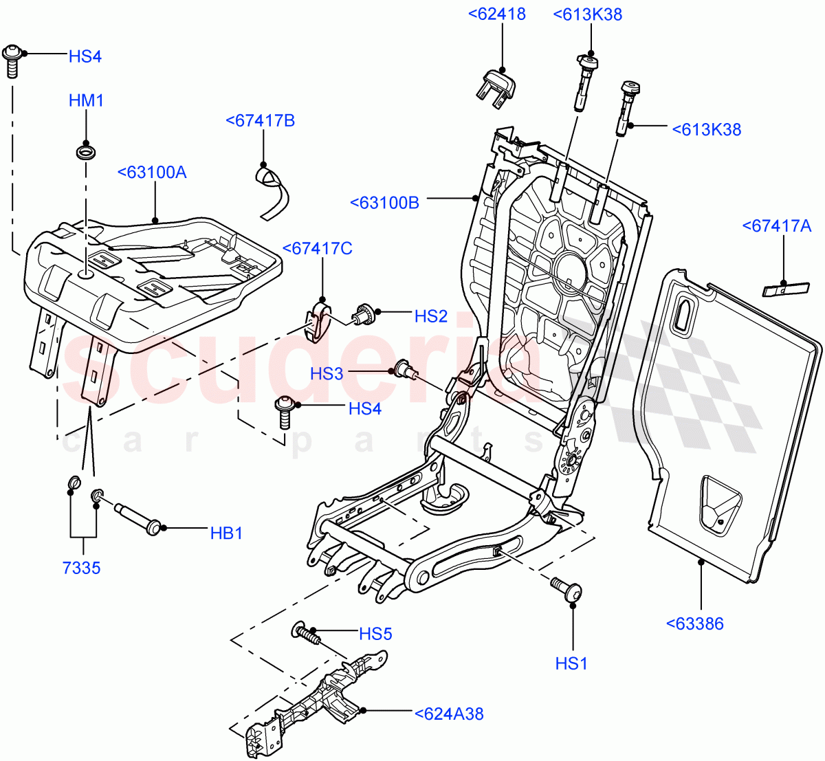 Rear Seat Frame((V)TO9A999999) of Land Rover Land Rover Range Rover Sport (2005-2009) [2.7 Diesel V6]