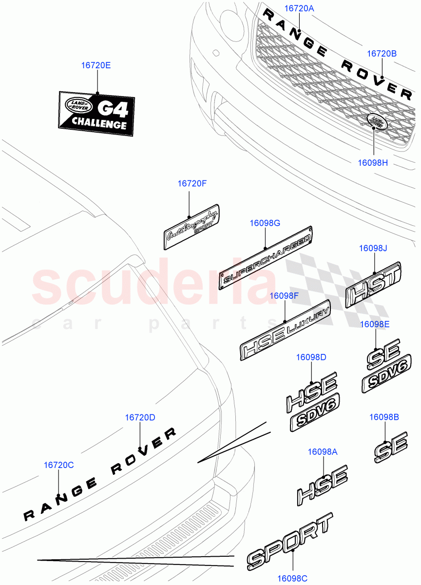 Name Plates((V)FROMCA000001) of Land Rover Land Rover Range Rover Sport (2010-2013) [3.6 V8 32V DOHC EFI Diesel]