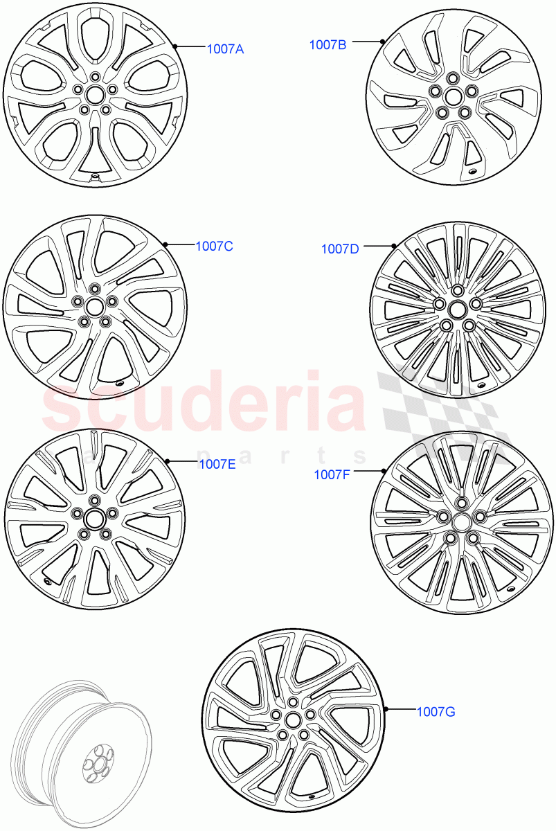 Wheels(Solihull Plant Build)((V)FROMHA000001) of Land Rover Land Rover Discovery 5 (2017+) [2.0 Turbo Petrol AJ200P]