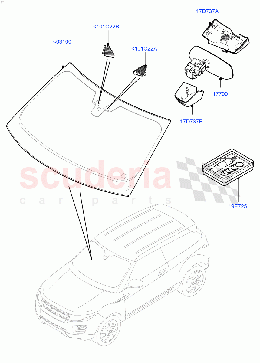 Windscreen/Inside Rear View Mirror(Changsu (China))((V)FROMGG134738) of Land Rover Land Rover Range Rover Evoque (2012-2018) [2.0 Turbo Diesel]