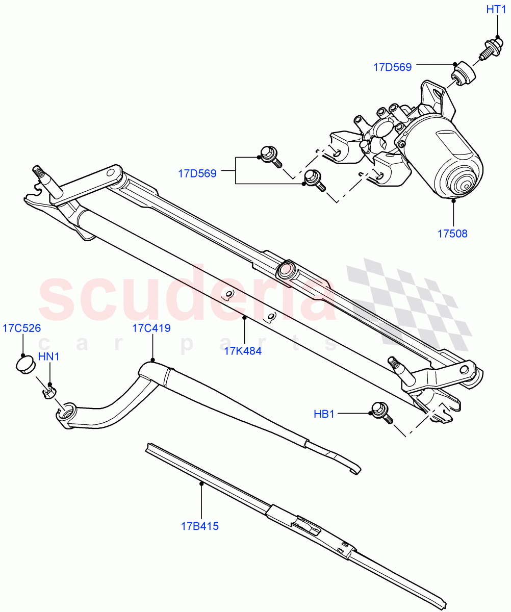 Windscreen Wiper((V)TO9A999999) of Land Rover Land Rover Range Rover Sport (2005-2009) [2.7 Diesel V6]
