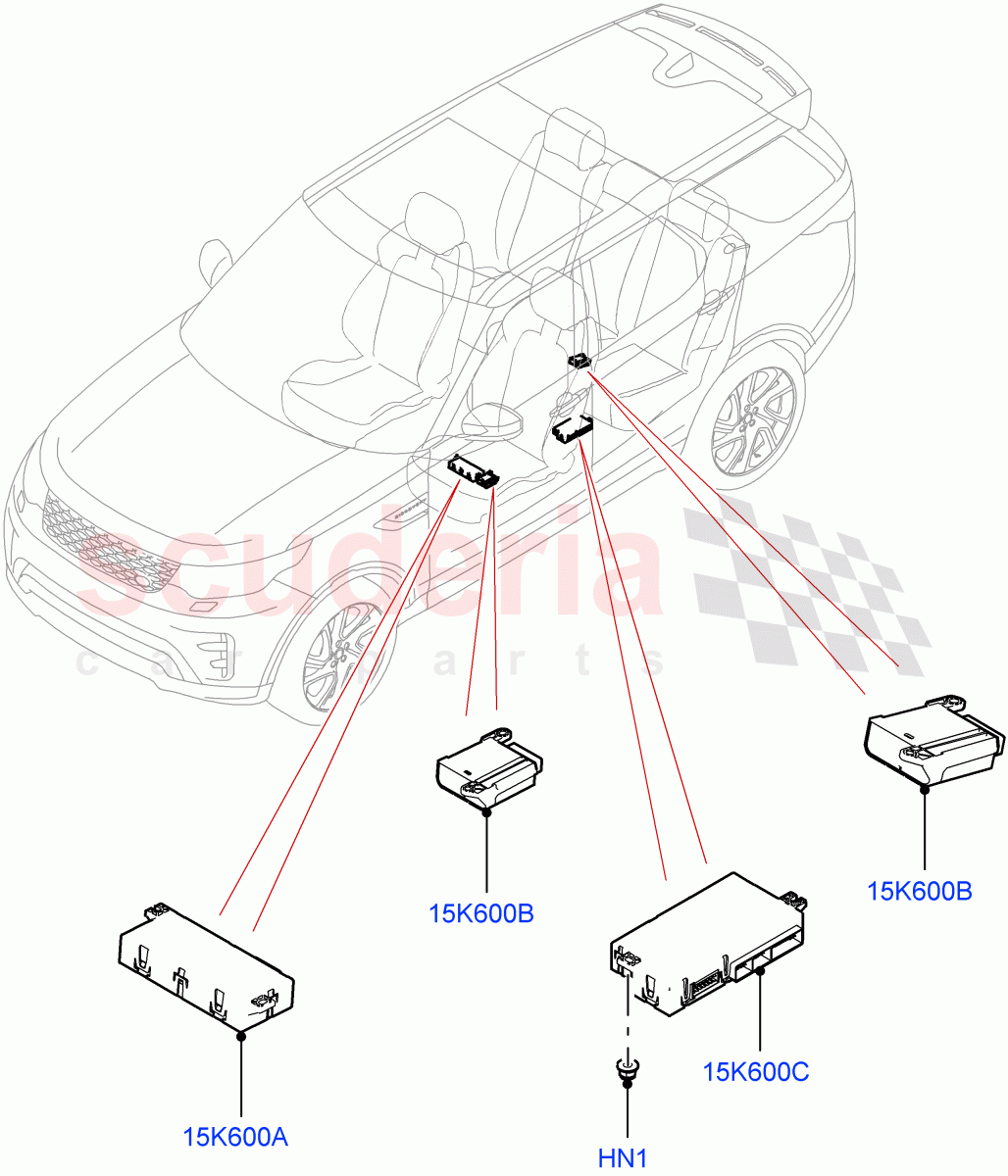 Vehicle Modules And Sensors(Seats, Nitra Plant Build)((V)FROMK2000001) of Land Rover Land Rover Discovery 5 (2017+) [3.0 Diesel 24V DOHC TC]