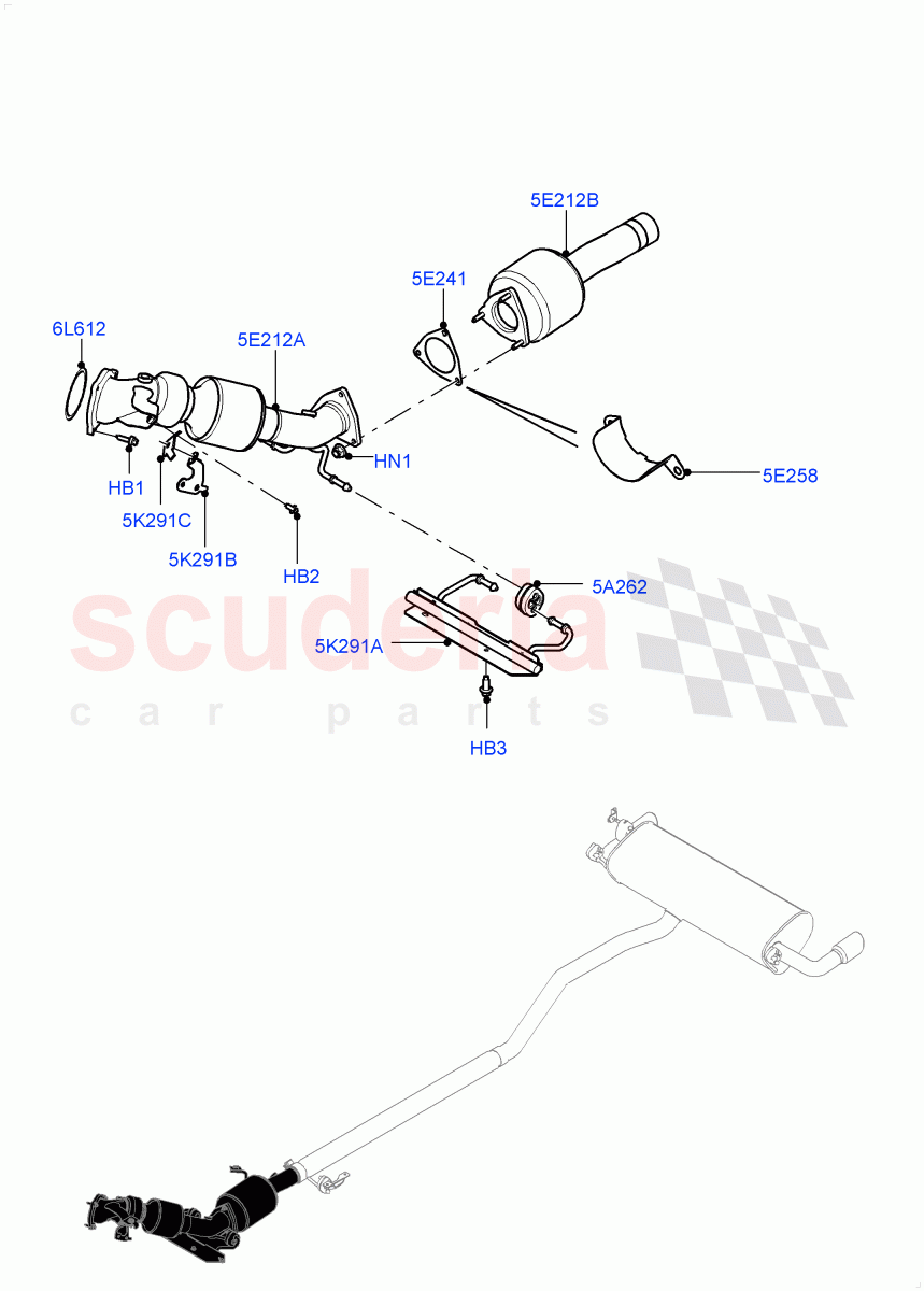 Front Exhaust System(2.0L 16V TIVCT T/C 240PS Petrol,Itatiaia (Brazil))((V)FROMGT000001) of Land Rover Land Rover Range Rover Evoque (2012-2018) [2.0 Turbo Petrol GTDI]