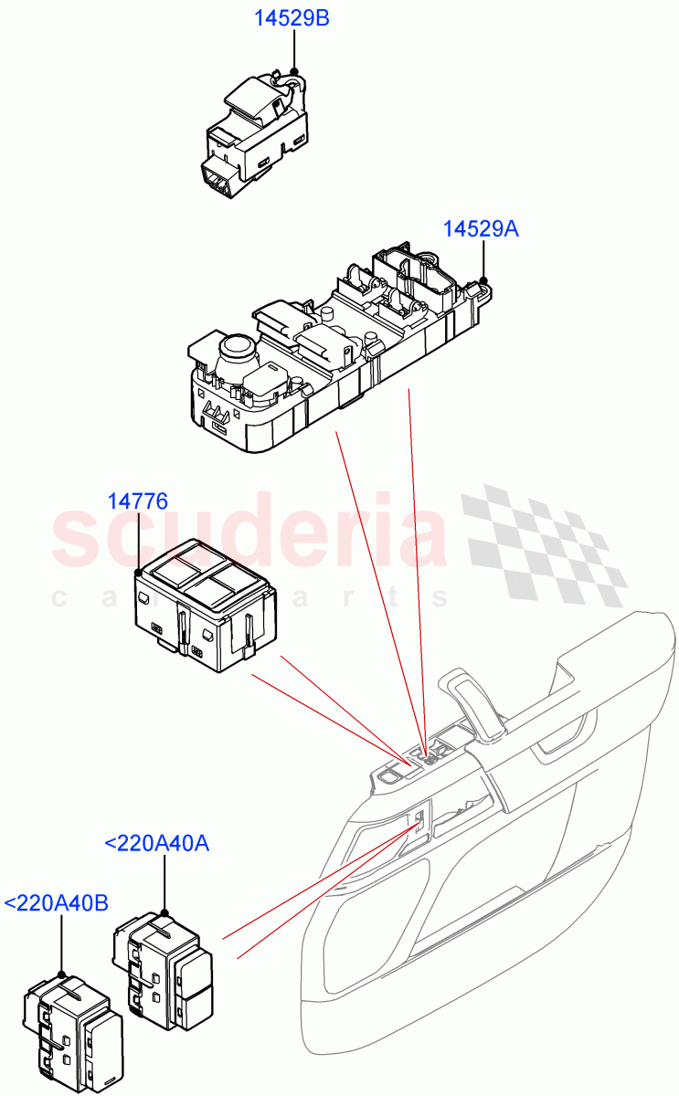 Switches(Door)(Short Wheelbase) of Land Rover Land Rover Defender (2020+) [5.0 OHC SGDI SC V8 Petrol]