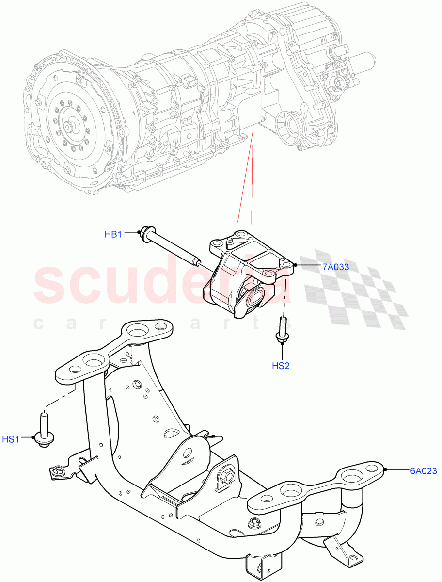 Transmission Mounting(3.0L AJ20P6 Petrol High)((V)FROMKA000001) of Land Rover Land Rover Range Rover Sport (2014+) [4.4 DOHC Diesel V8 DITC]