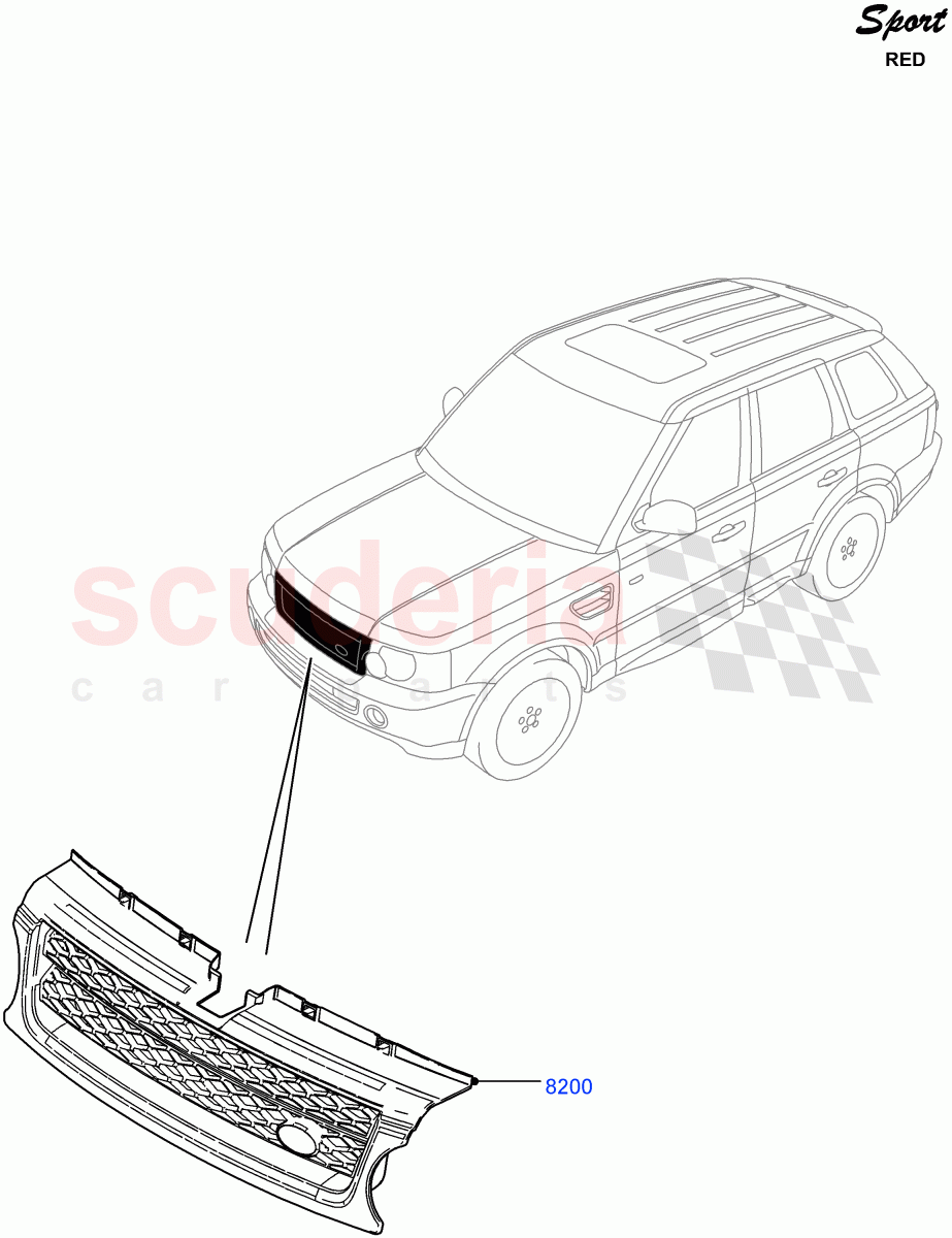 Radiator Grille And Front Bumper(Red Sport LE)((V)FROMDA000001) of Land Rover Land Rover Range Rover Sport (2010-2013) [5.0 OHC SGDI SC V8 Petrol]