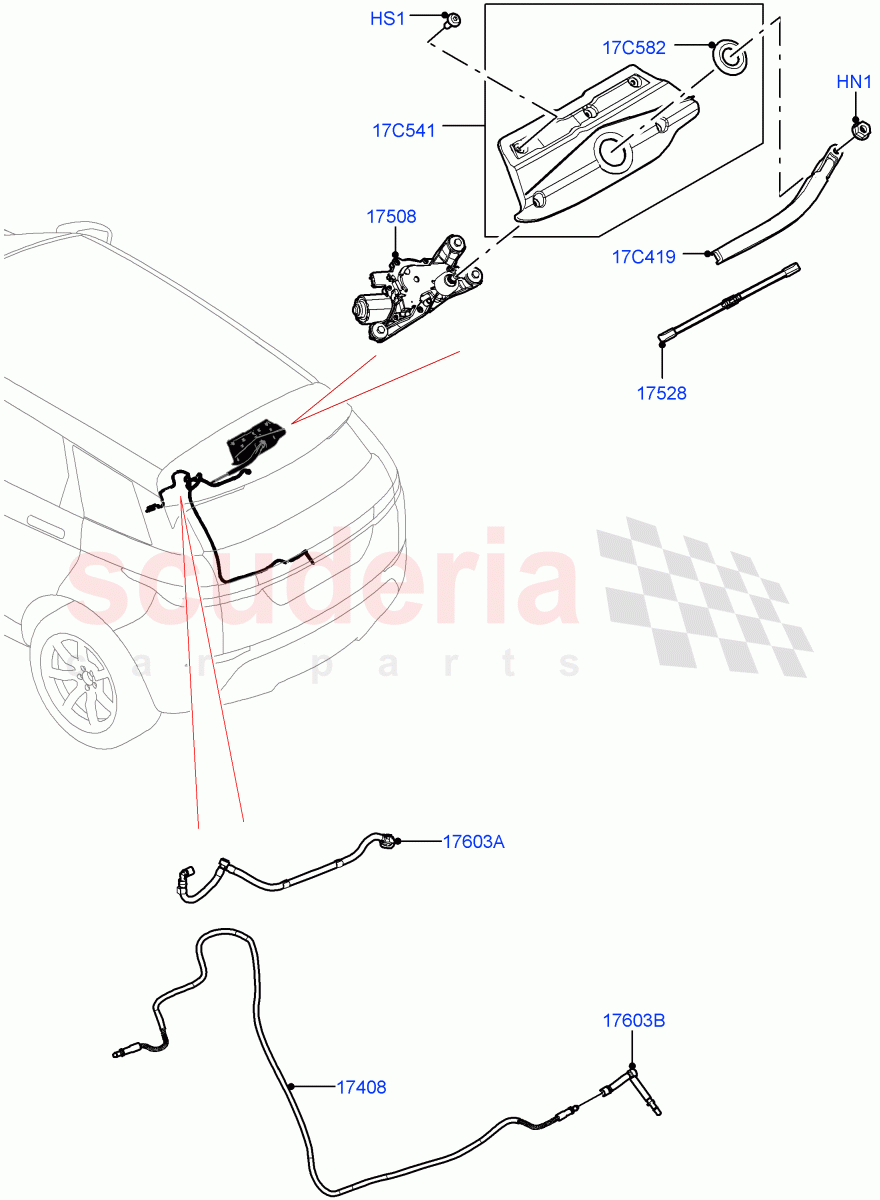 Rear Window Wiper And Washer(Changsu (China)) of Land Rover Land Rover Range Rover Evoque (2019+) [2.0 Turbo Diesel]