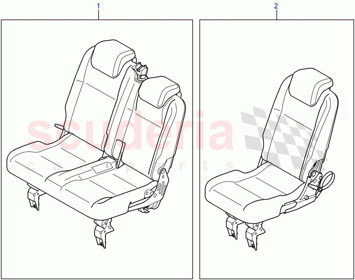 Rear Seat(Crew Cab Pick Up,110" Wheelbase,Chassis Crew Cab,130" Wheelbase,Station Wagon Utility - 5 Door,Station Wagon - 5 Door,Crew Cab HCPU)((V)FROM7A000001) of Land Rover Land Rover Defender (2007-2016)