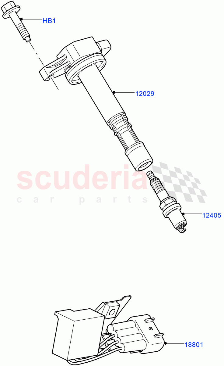 Ignition Coil And Wires/Spark Plugs(AJ Petrol 4.4 V8 EFI (220KW)) of Land Rover Land Rover Range Rover Sport (2005-2009) [4.4 AJ Petrol V8]