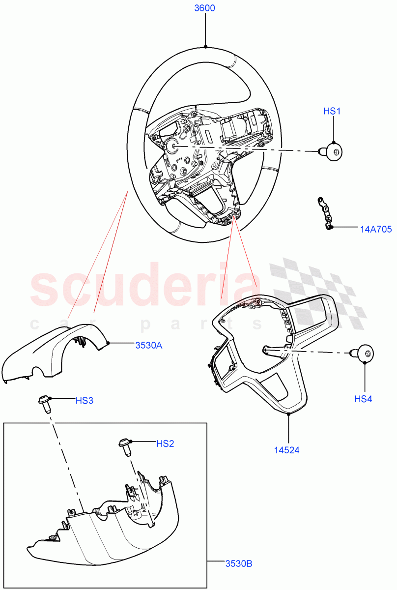 Steering Wheel(Halewood (UK))((V)FROMMH000001) of Land Rover Land Rover Discovery Sport (2015+) [2.0 Turbo Petrol GTDI]