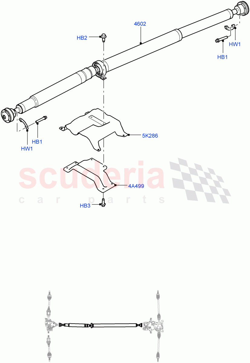 Drive Shaft - Rear Axle Drive(Changsu (China),Efficient Driveline)((V)FROMGG134738) of Land Rover Land Rover Range Rover Evoque (2012-2018) [2.0 Turbo Petrol AJ200P]