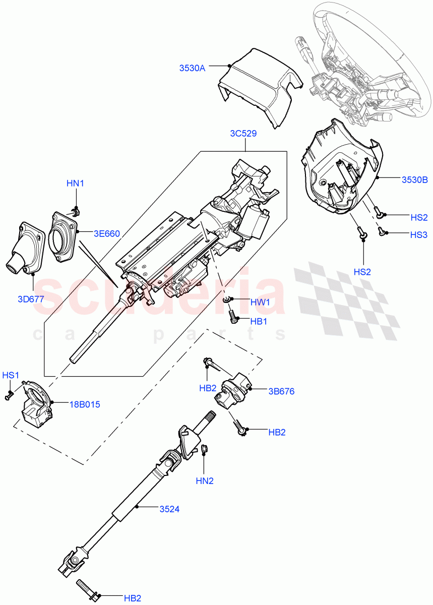 Steering Column((V)FROMAA000001) of Land Rover Land Rover Range Rover (2010-2012) [5.0 OHC SGDI SC V8 Petrol]