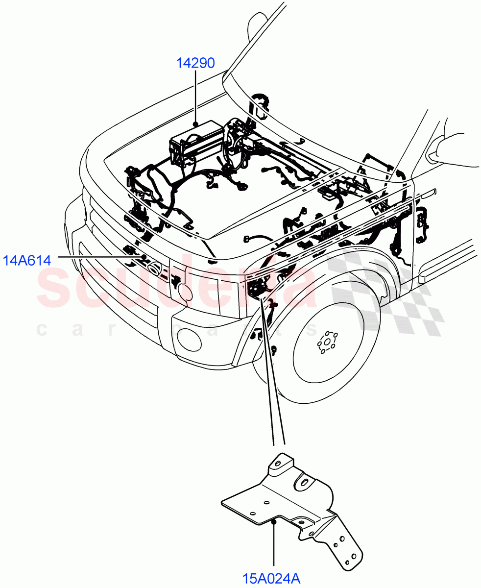Electrical Wiring - Engine And Dash(Engine Compartment)((V)FROMBA000001,(V)TOBA999999) of Land Rover Land Rover Discovery 4 (2010-2016) [3.0 DOHC GDI SC V6 Petrol]