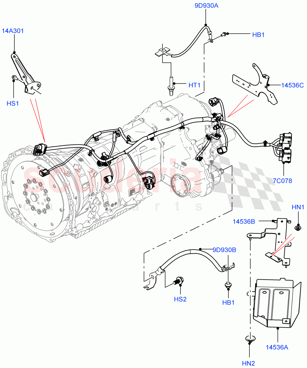 Electrical Wiring - Engine And Dash(Transmission)((V)FROMGA000001) of Land Rover Land Rover Range Rover Sport (2014+) [2.0 Turbo Petrol AJ200P]