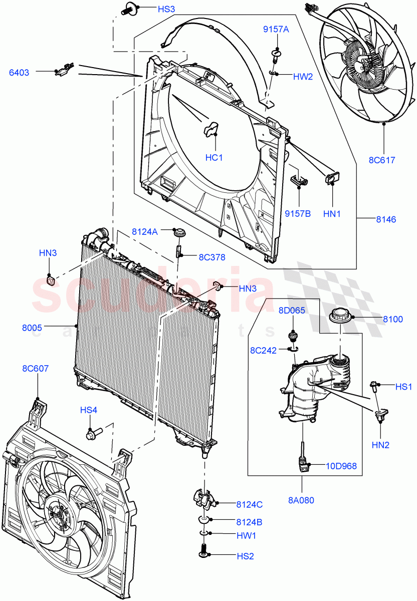 Radiator/Coolant Overflow Container(5.0L OHC SGDI NA V8 Petrol - AJ133) of Land Rover Land Rover Range Rover (2012-2021) [5.0 OHC SGDI NA V8 Petrol]