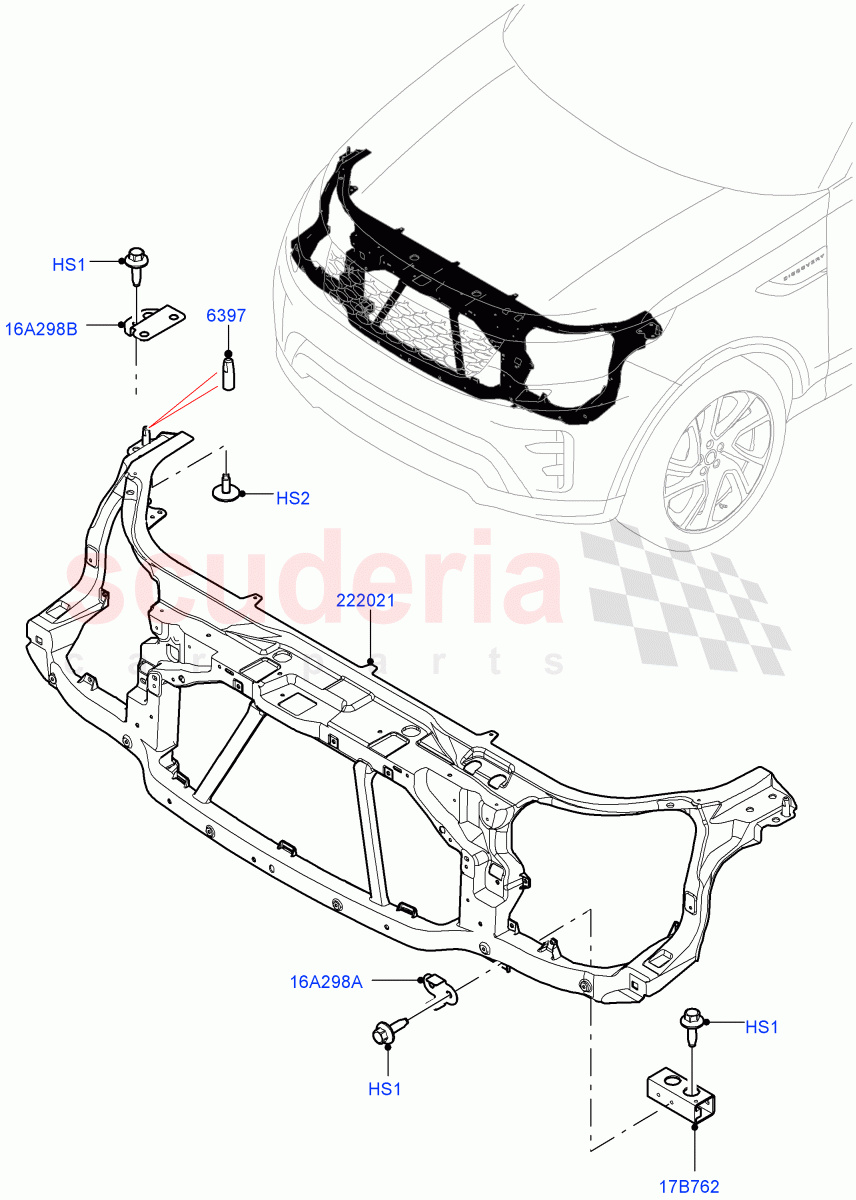 Front Panels, Aprons & Side Members(Solihull Plant Build, Front Panel)((V)FROMHA000001) of Land Rover Land Rover Discovery 5 (2017+) [3.0 DOHC GDI SC V6 Petrol]