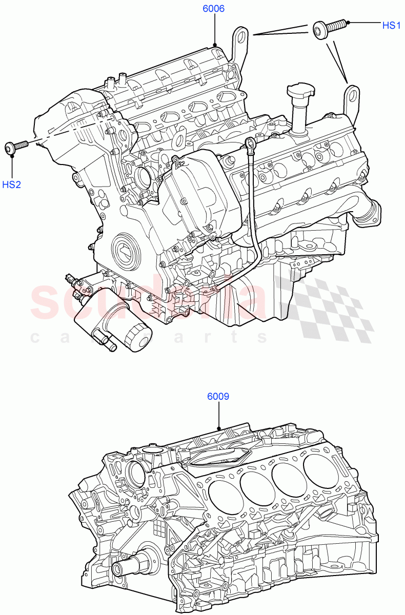Service Engine And Short Block(AJ Petrol 4.4 V8 EFI (220KW)) of Land Rover Land Rover Range Rover Sport (2005-2009) [4.4 AJ Petrol V8]