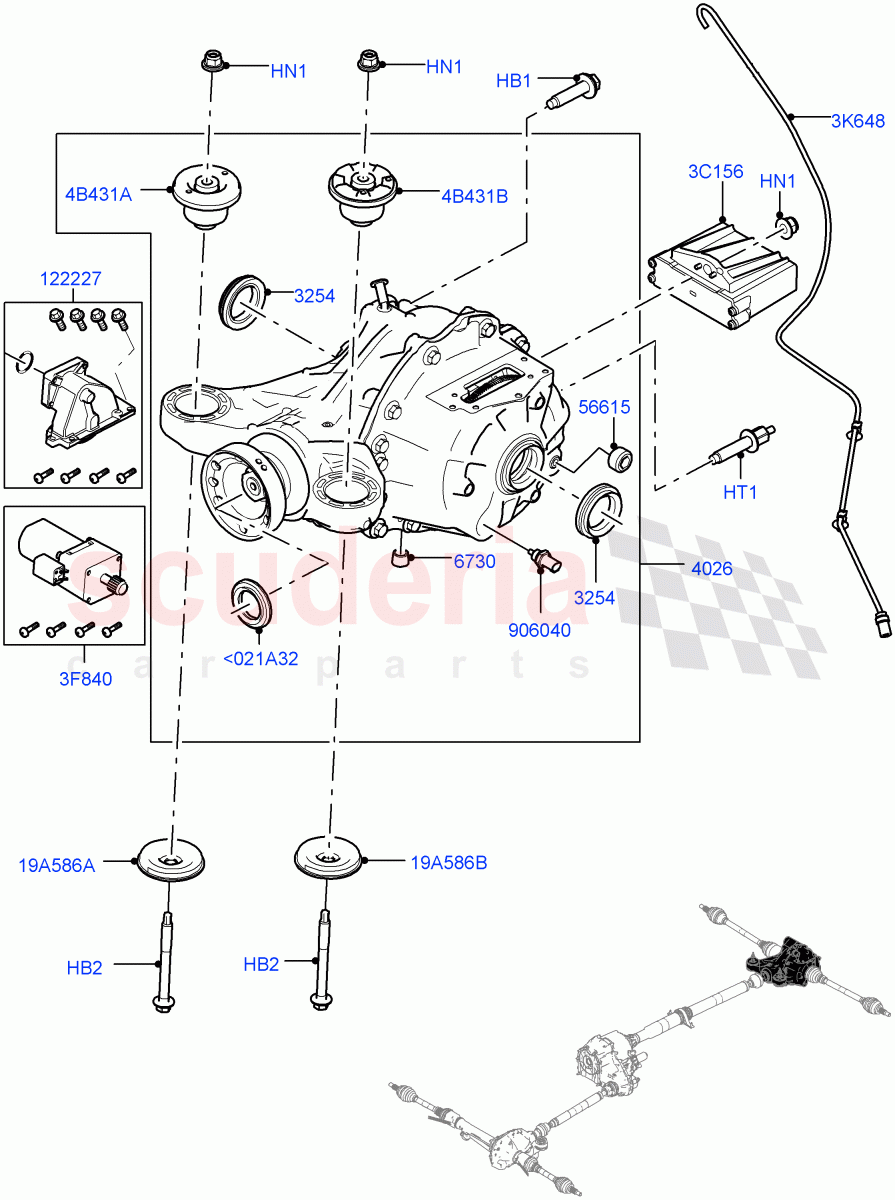 Rear Axle(8 Speed Auto Trans ZF 8HP70 HEV 4WD,Torque Vectoring By Braking (TVBB))((V)FROMEA000001) of Land Rover Land Rover Range Rover Sport (2014+) [3.0 DOHC GDI SC V6 Petrol]